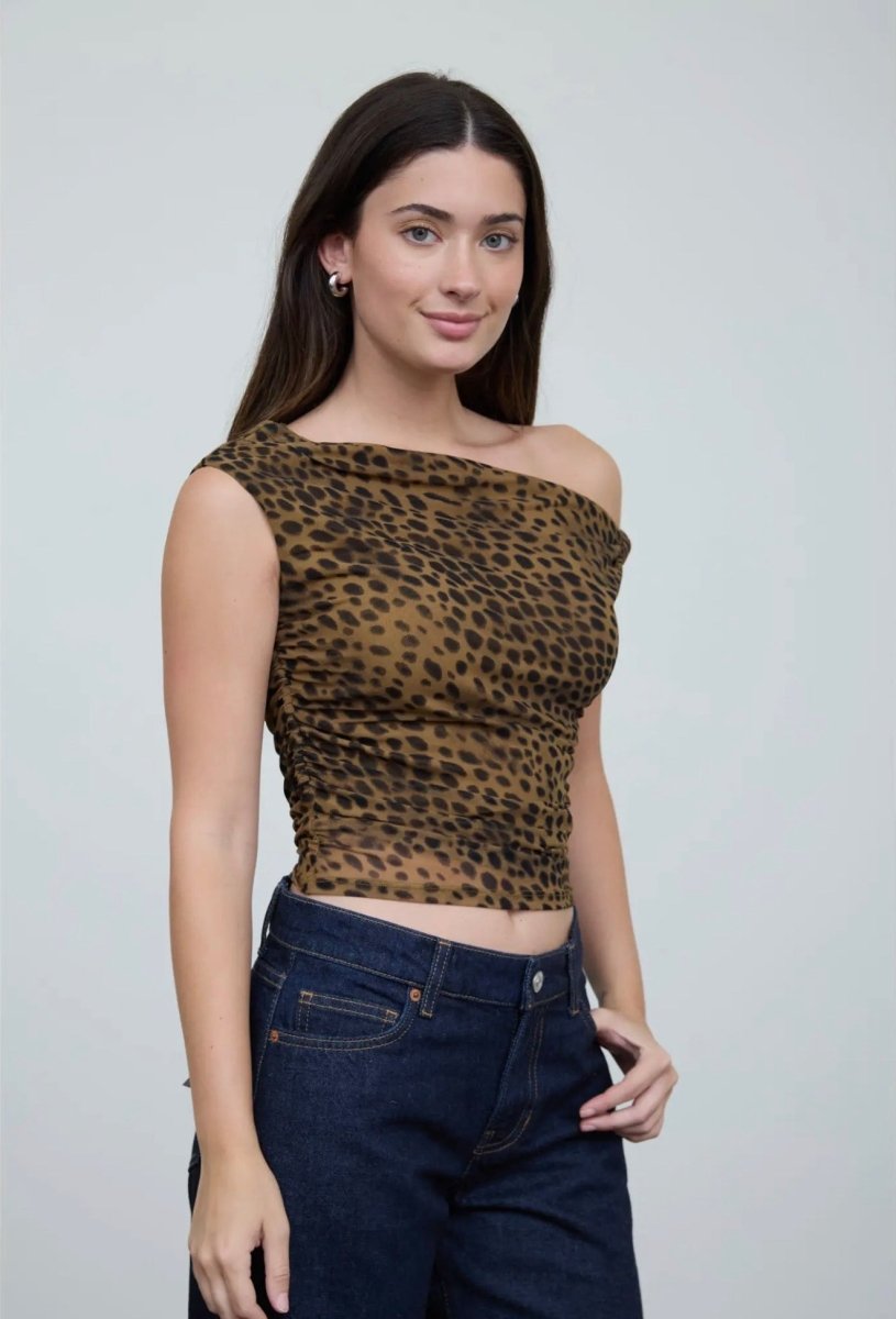 Leopard Print Mesh Top - Madmoizelle Closet