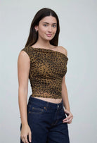 Leopard Print Mesh Top - Madmoizelle Closet