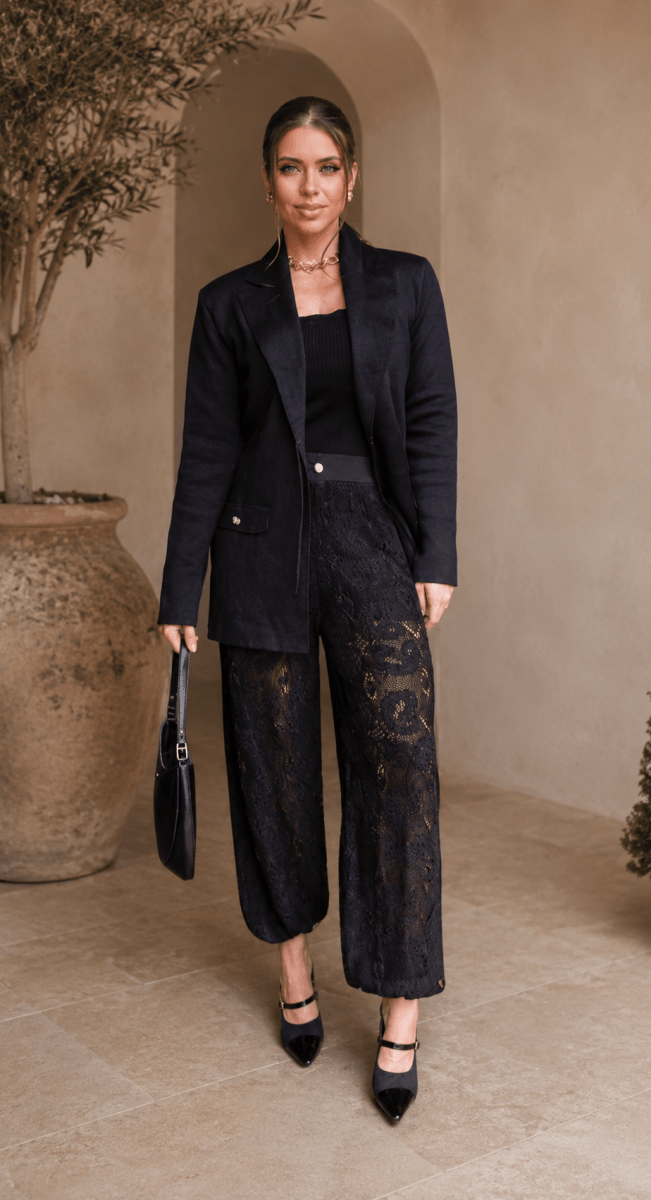 Luna Lace Knit Pants - Madmoizelle Closet