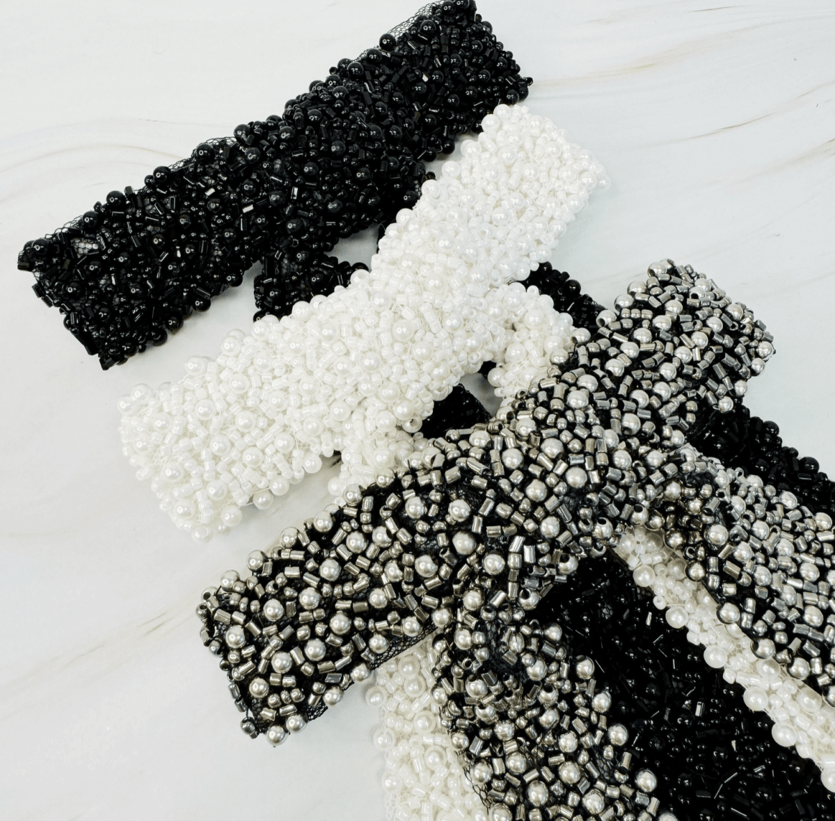Luxe Beaded Pretty Bow Hair Clip - Madmoizelle Closet