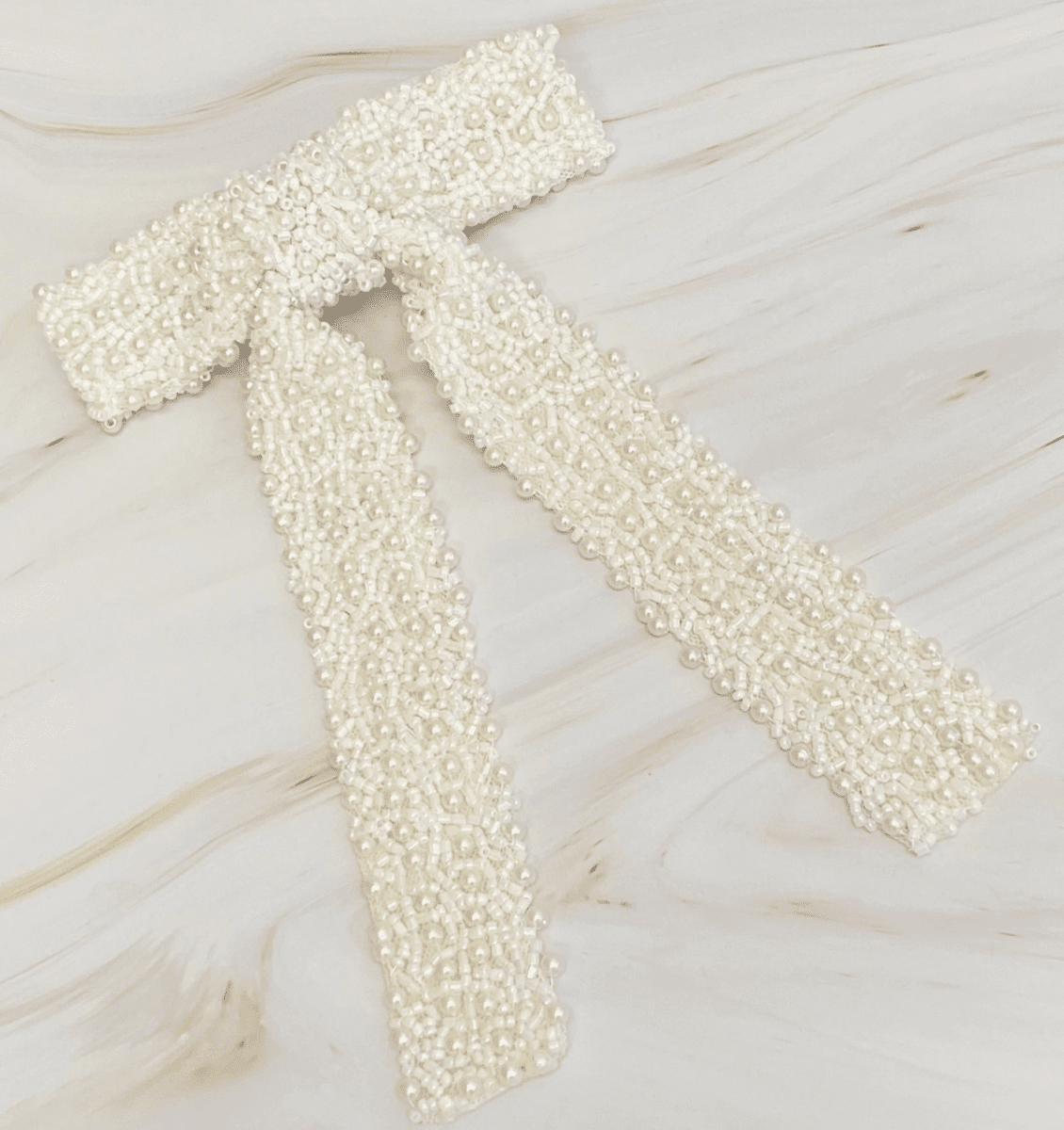 Luxe Beaded Pretty Bow Hair Clip - Madmoizelle Closet