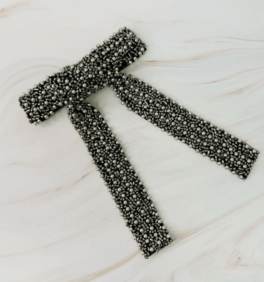 Luxe Beaded Pretty Bow Hair Clip - Madmoizelle Closet