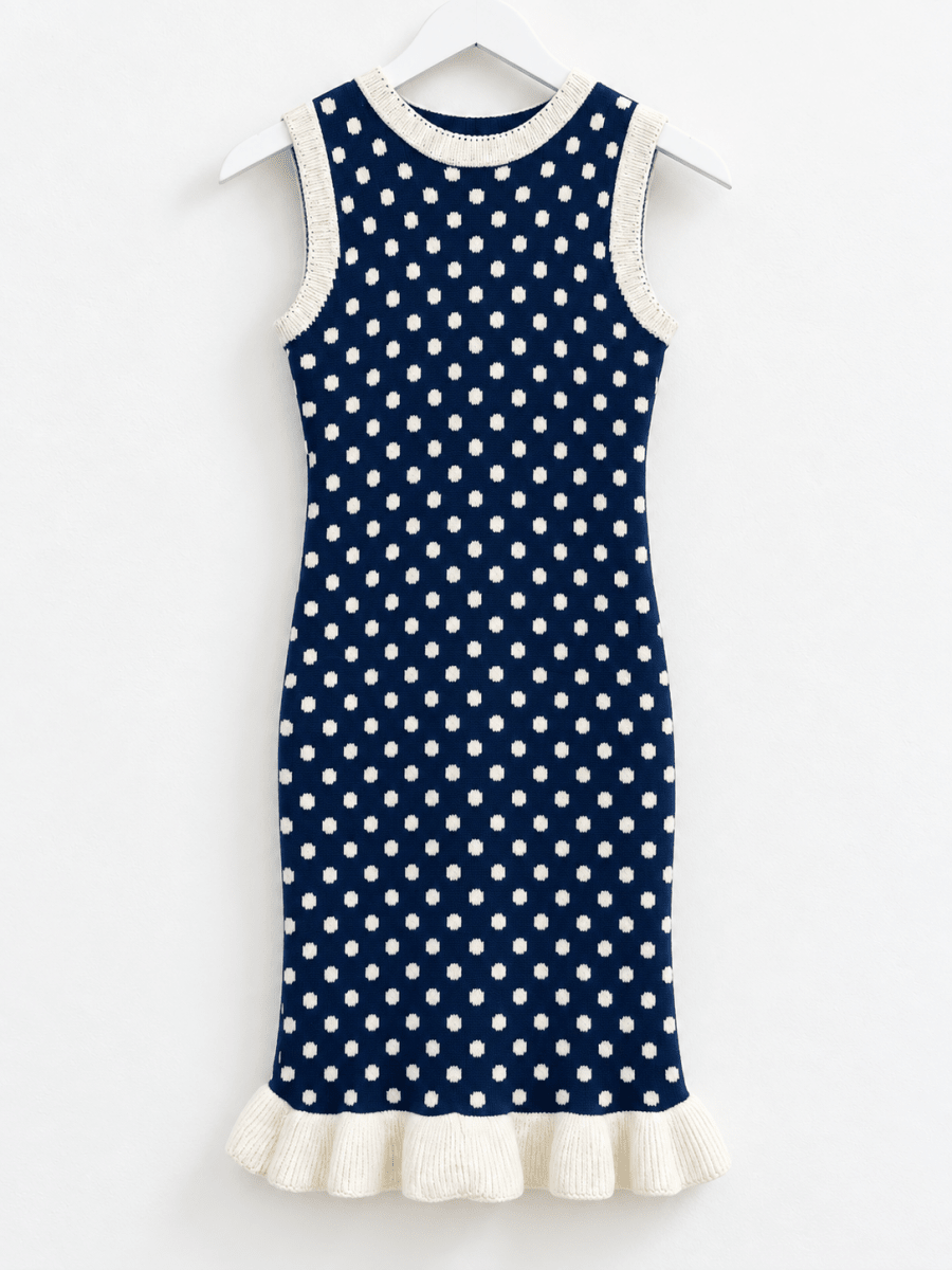 Luz Polka Dot Knit Dress - Madmoizelle Closet