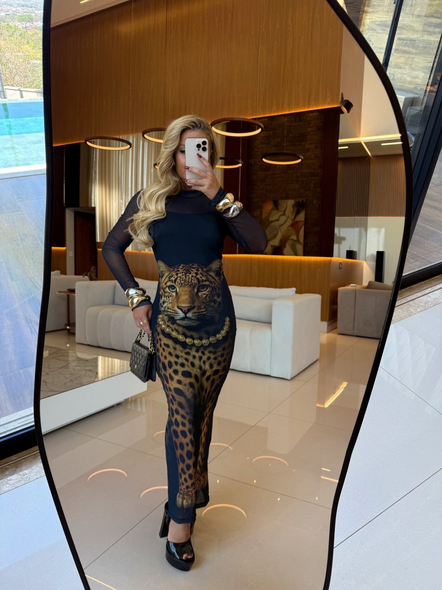 Majestic Leopard Mesh Dress - Madmoizelle Closet