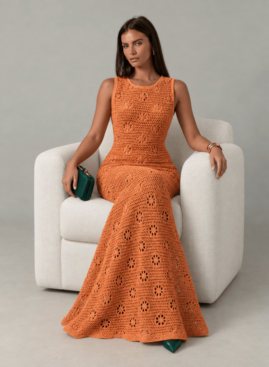 Marbella Crochet Maxi Dress - Madmoizelle Closet