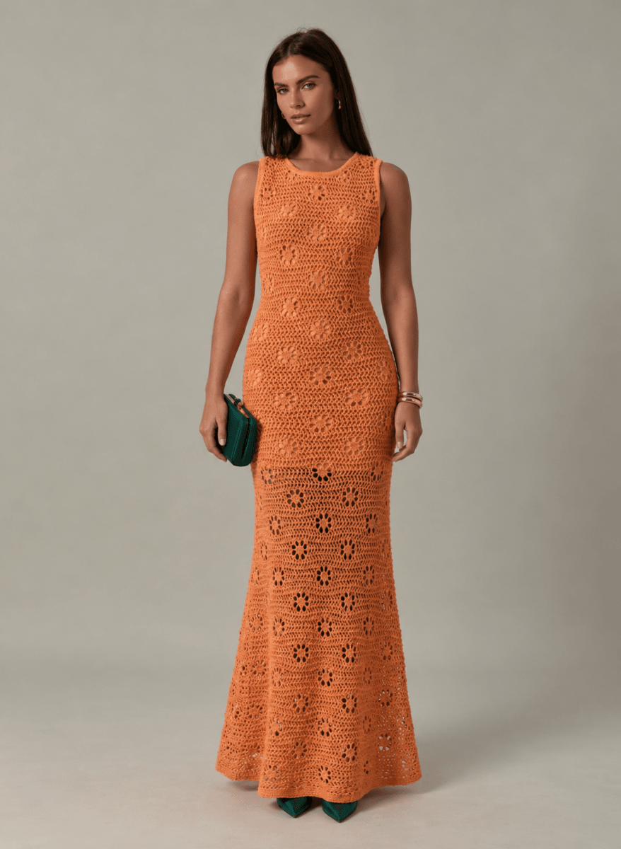 Marbella Crochet Maxi Dress - Madmoizelle Closet