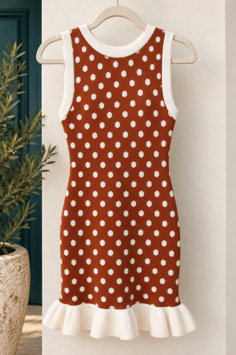 Melinda Polka Dot Knit Dress - Madmoizelle Closet