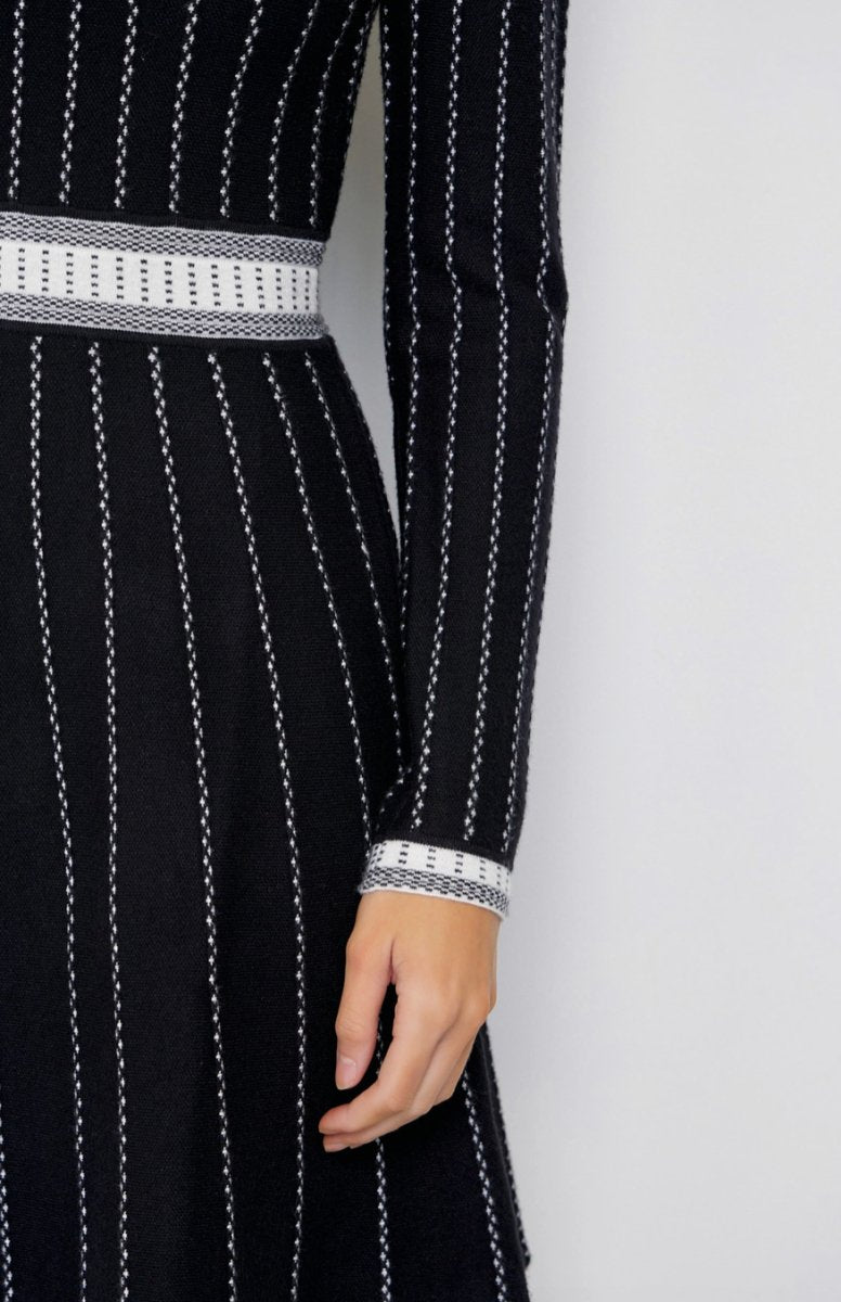Mila Stripe Knit Long Sleeve Mini Dress - Madmoizelle Closet