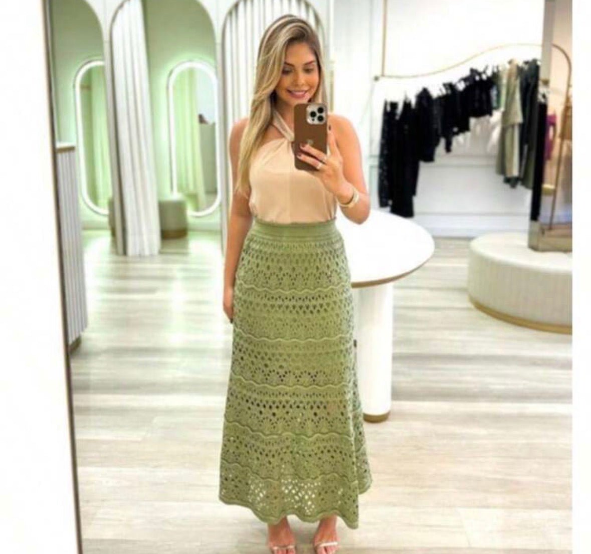 Mint Breeze Crochet Skirt - Madmoizelle Closet