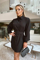 Monaco Belted Chemise Dress – Black - Madmoizelle Closet