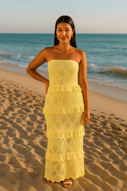 Morana Knit Yellow Dress - Madmoizelle Closet