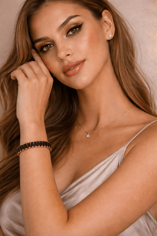 Moses Baguette Tennis Bracelet – 18K Gold Finish - Madmoizelle Closet