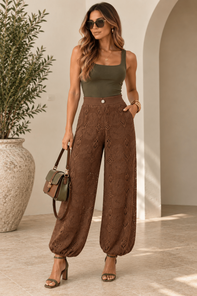 Nani Lace Knit Pants - Madmoizelle Closet