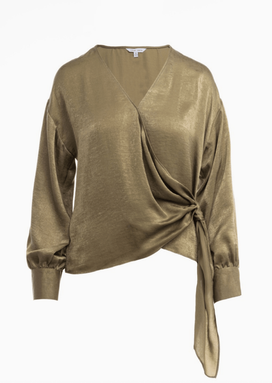 Neck Wrap Long Sleeve Blous - Madmoizelle Closet