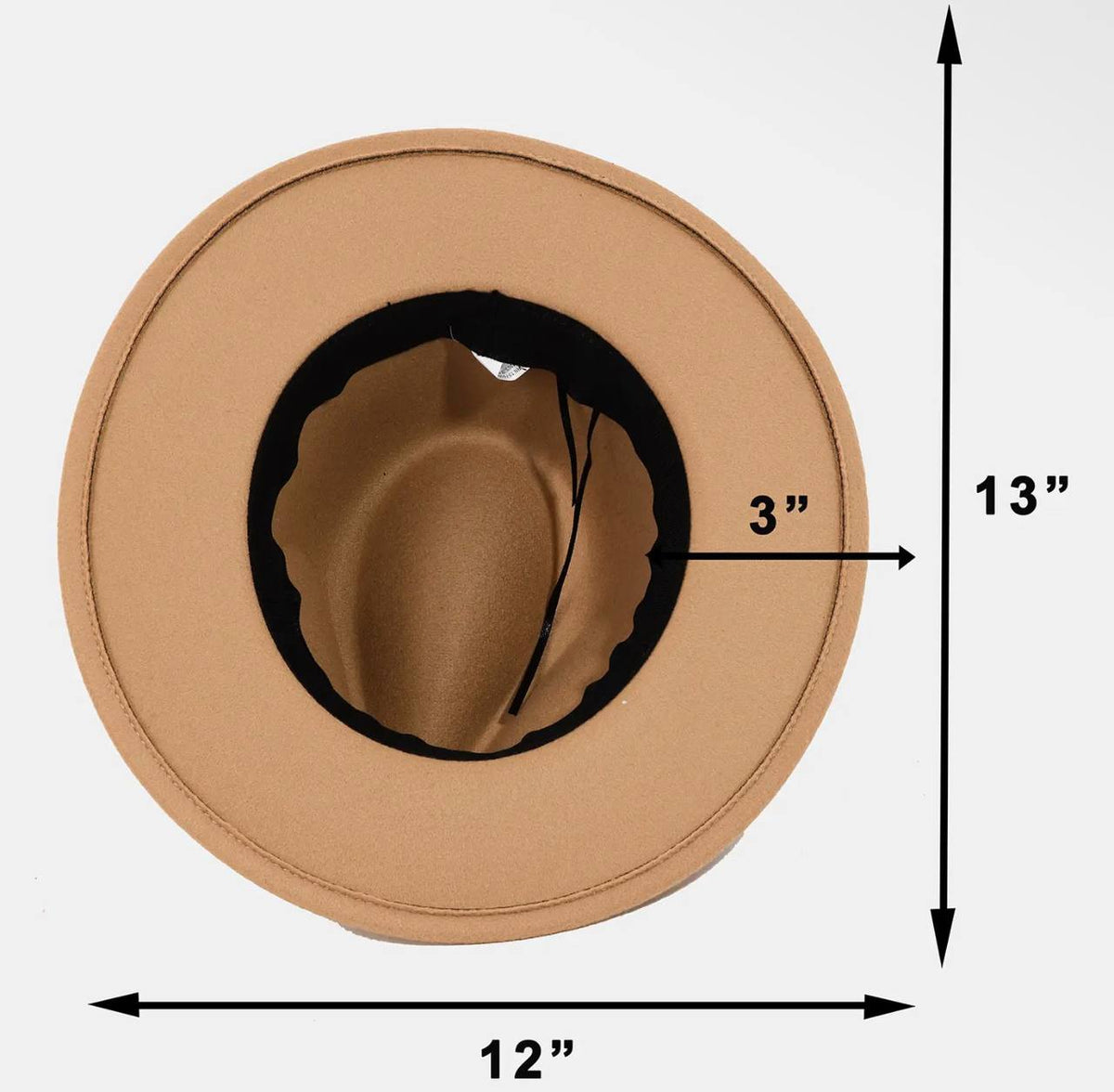 Noir Tribal Fedora Hat, measurements