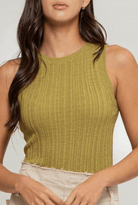 Olive Essential Ribbed Knit Tank - Madmoizelle Closet