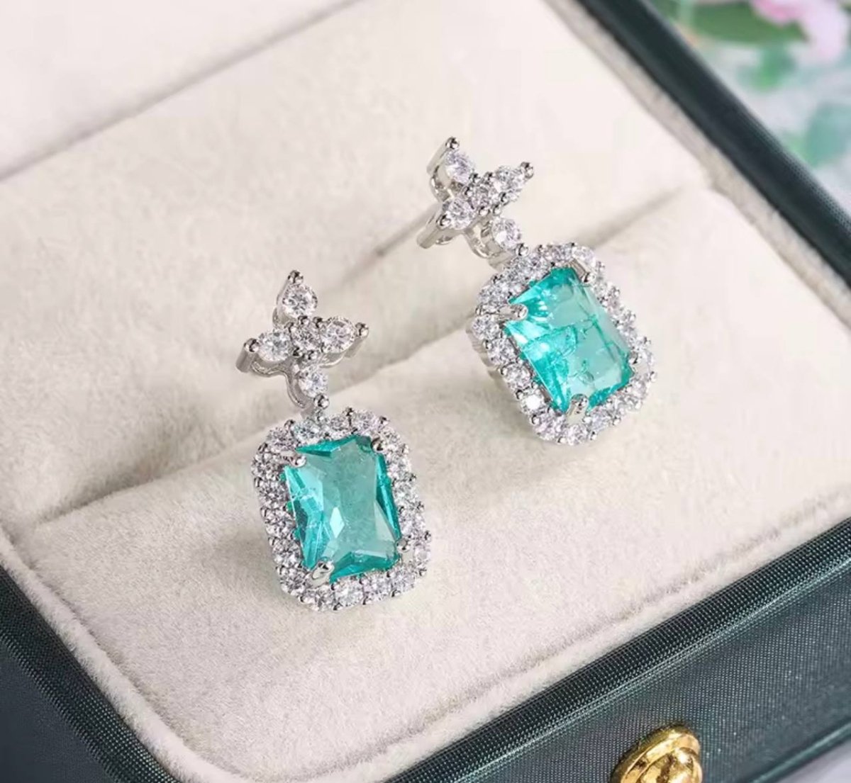 Paraiba Floral Silver Earrings - Madmoizelle Closet