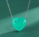 Paraiba Heart Silver Necklace - Madmoizelle Closet