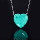 Paraiba Heart Silver Necklace - Madmoizelle Closet