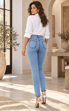 Pearl Detail Skinny Jeans - Madmoizelle Closet