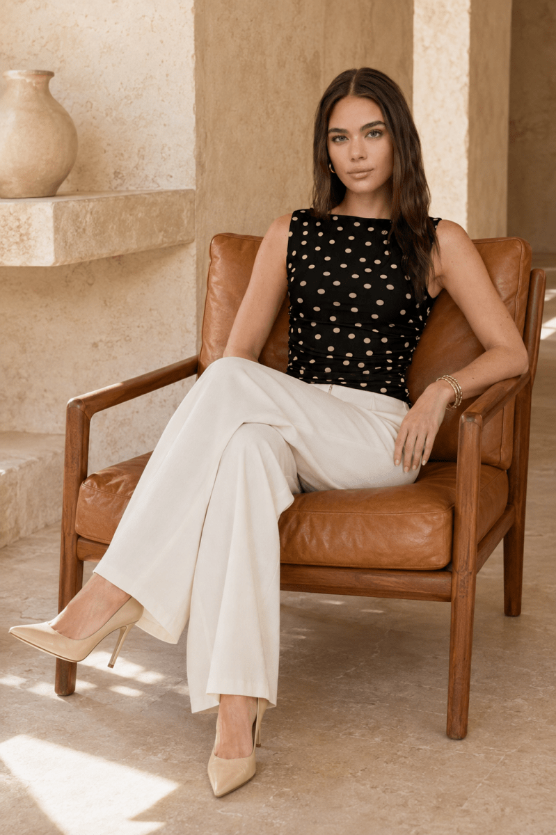 Polka dots Mesh Top - Madmoizelle Closet