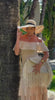 Monique Beige Tiered Maxi Dress worn in motion (bag and hat shown not included)