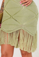 Sage Fringe Crochet Dress - Madmoizelle Closet