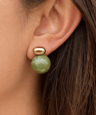 Sage Marble-Effect Ball Earrings - Madmoizelle Closet