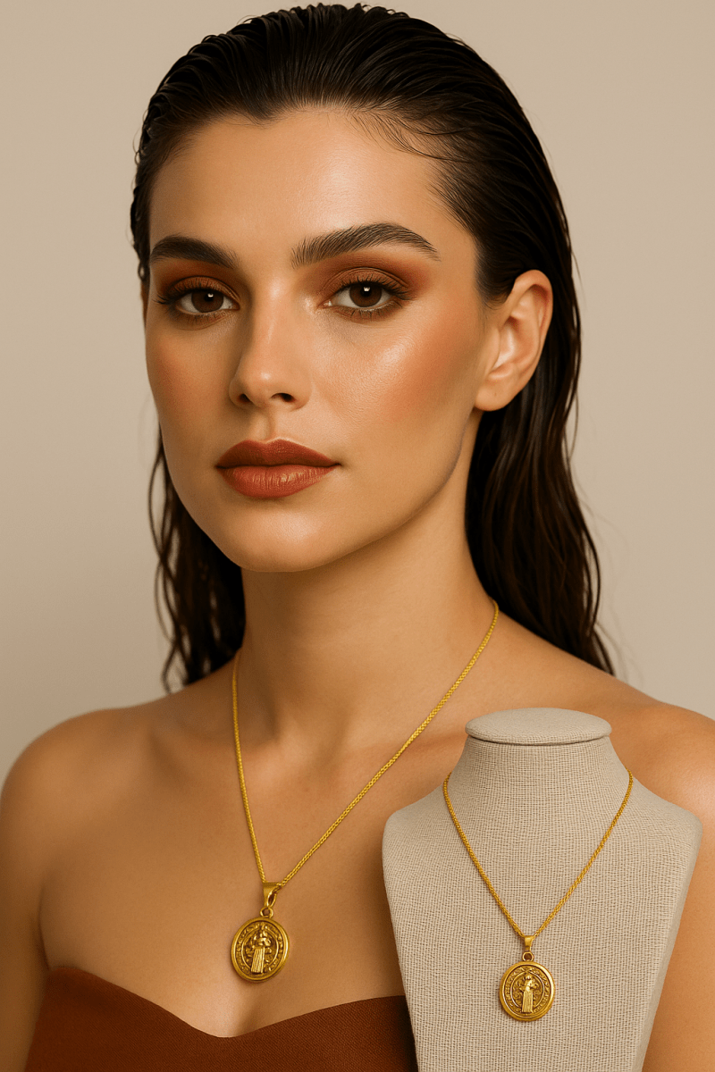 Saint Benedict Pendant with Chain - Madmoizelle Closet