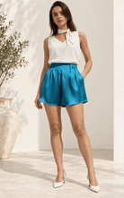 Satin Elastic Waist Flirty Shorts - Madmoizelle Closet