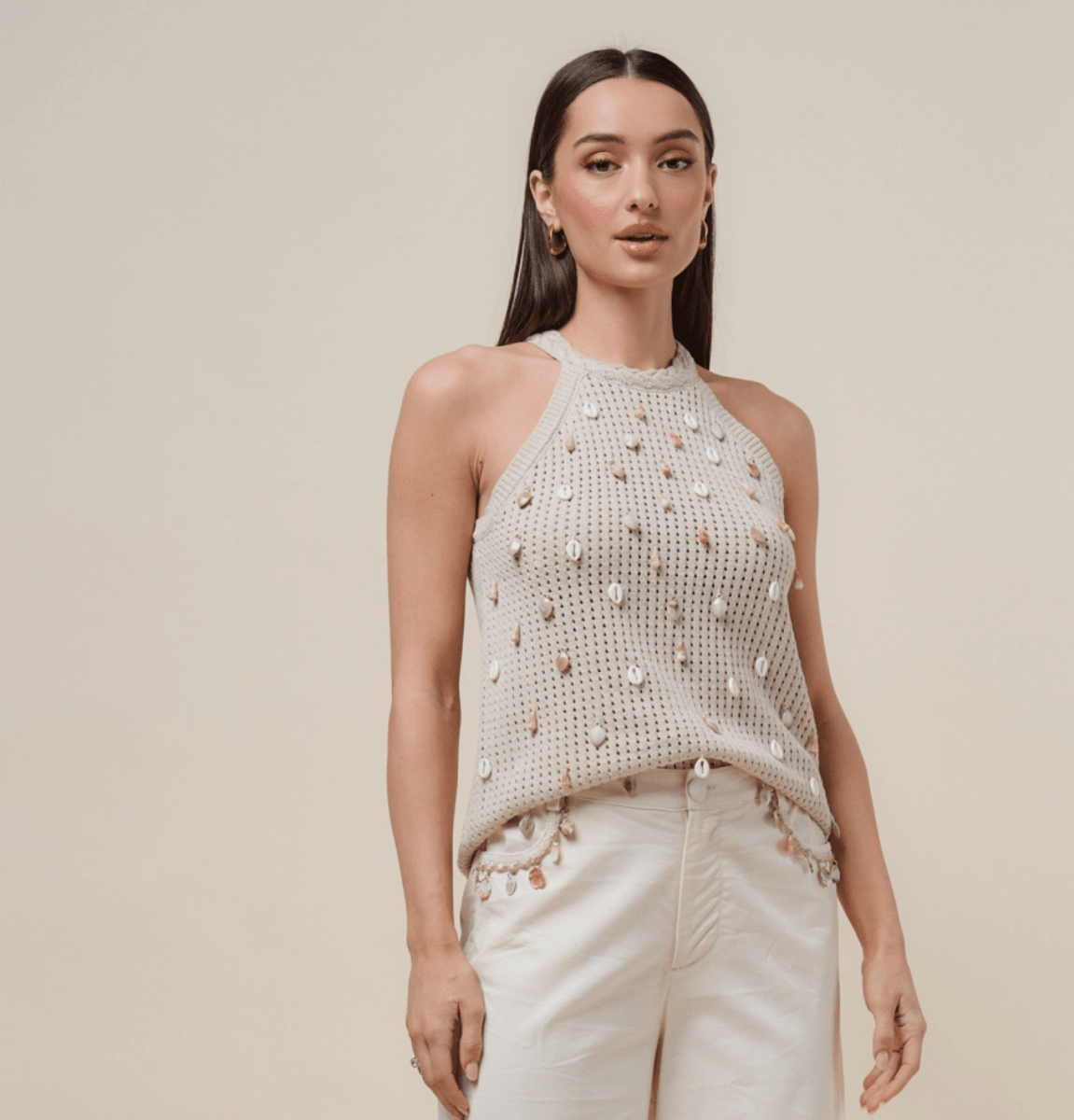 Shell Halter Knit Top - Madmoizelle Closet