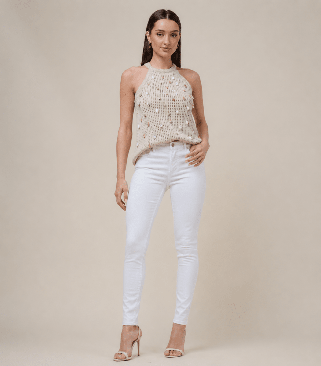 Shell Halter Knit Top - Madmoizelle Closet
