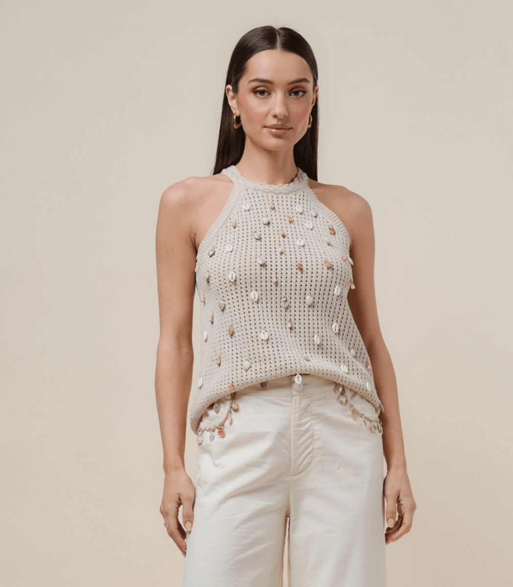 Shell Halter Knit Top - Madmoizelle Closet