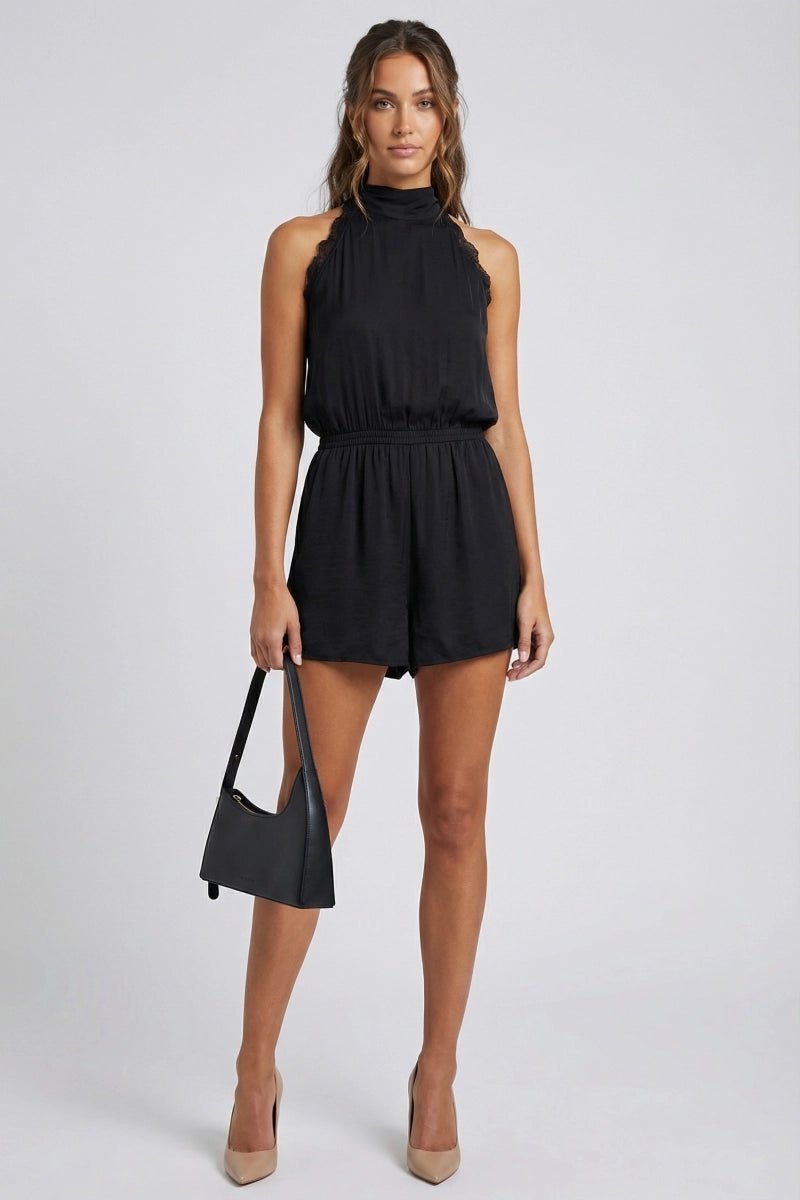 Sienna Lace Detail Romper - Madmoizelle Closet
