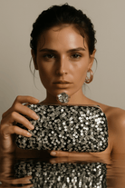 Silver Sequins clutch - Madmoizelle Closet