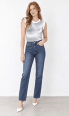 Stripe Ruffle Trim Sweater - Madmoizelle Closet