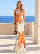 Sunset Floral Cowl Gown - Madmoizelle Closet