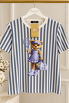 Tennis Teddy Striped Tee - Madmoizelle Closet