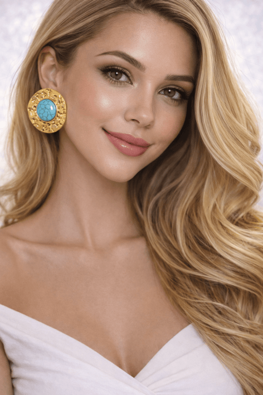 Tulia 18K Gold Non - Tarnish Lapis Lazuli Droplet Earring - Madmoizelle Closet