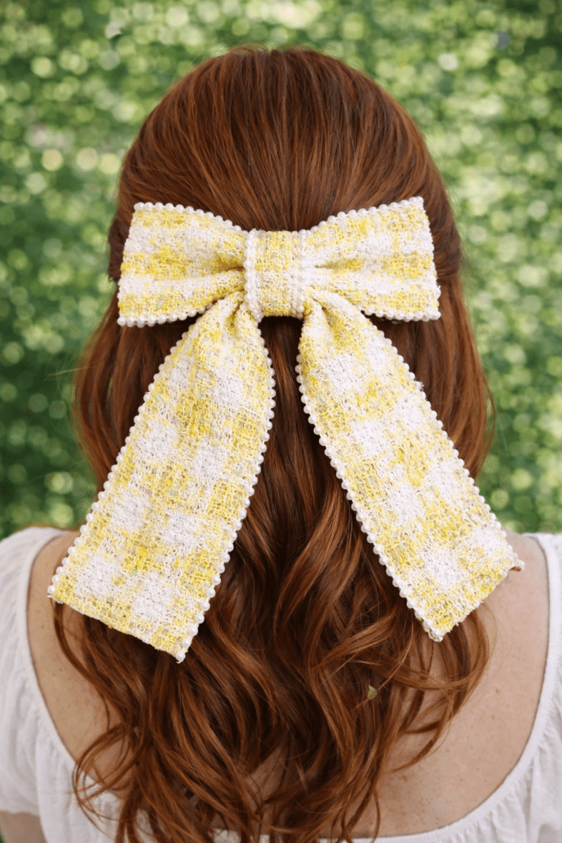 Tweed Bow Hair Clip - Madmoizelle Closet
