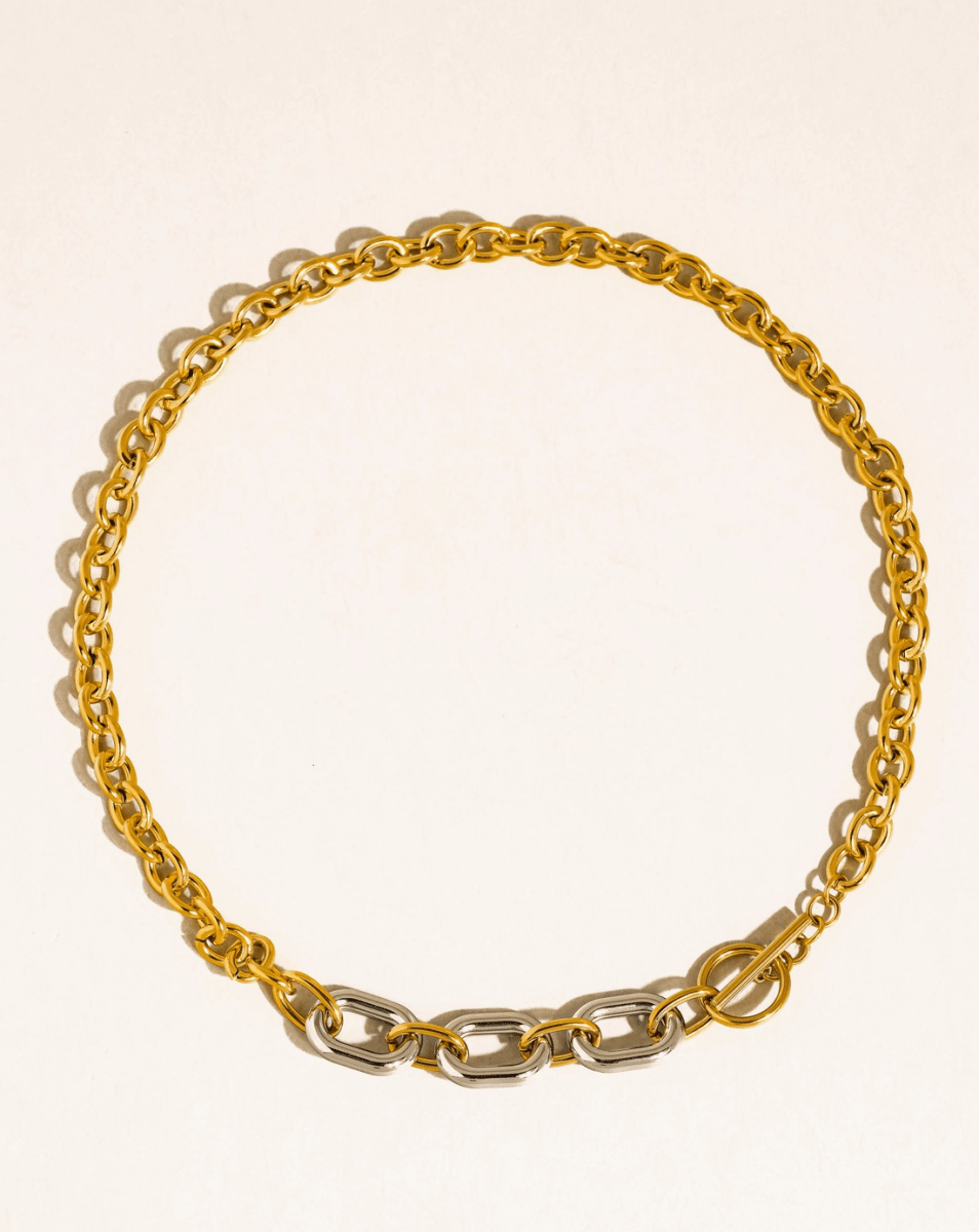 Two-Tone Toggle Link Necklace - Madmoizelle Closet