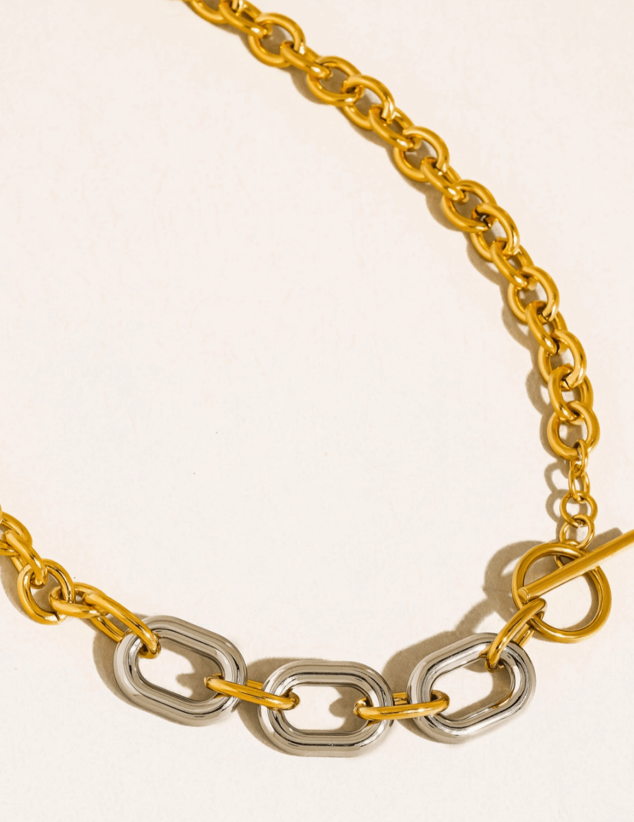 Two-Tone Toggle Link Necklace - Madmoizelle Closet