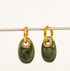 Verde Resin Hoop Drop Earrings - Madmoizelle Closet