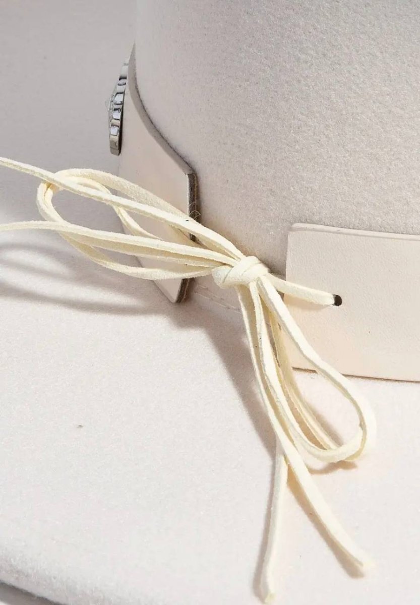 White Western Concho Hat - Madmoizelle Closet