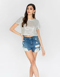 Gessika White Sequin Top - Madmoizelle Closet