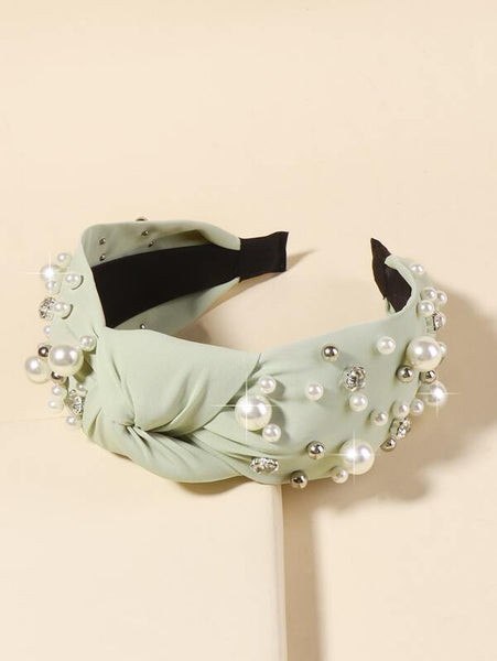 Green Fashion Pearl Headband - Madmoizelle Closet