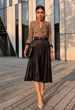 Harper Midi Pleated Skirts with Belted - Madmoizelle Closet