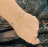 Janaina 18K Gold Filled Blue Evil Eye Chain Bracelet - Madmoizelle Closet