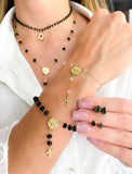 Kiki 18K Gold Filled Cross and Virgin Mary Charm Bracelet - Madmoizelle Closet