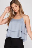 Larissa Double Layered Satin top - Madmoizelle Closet
